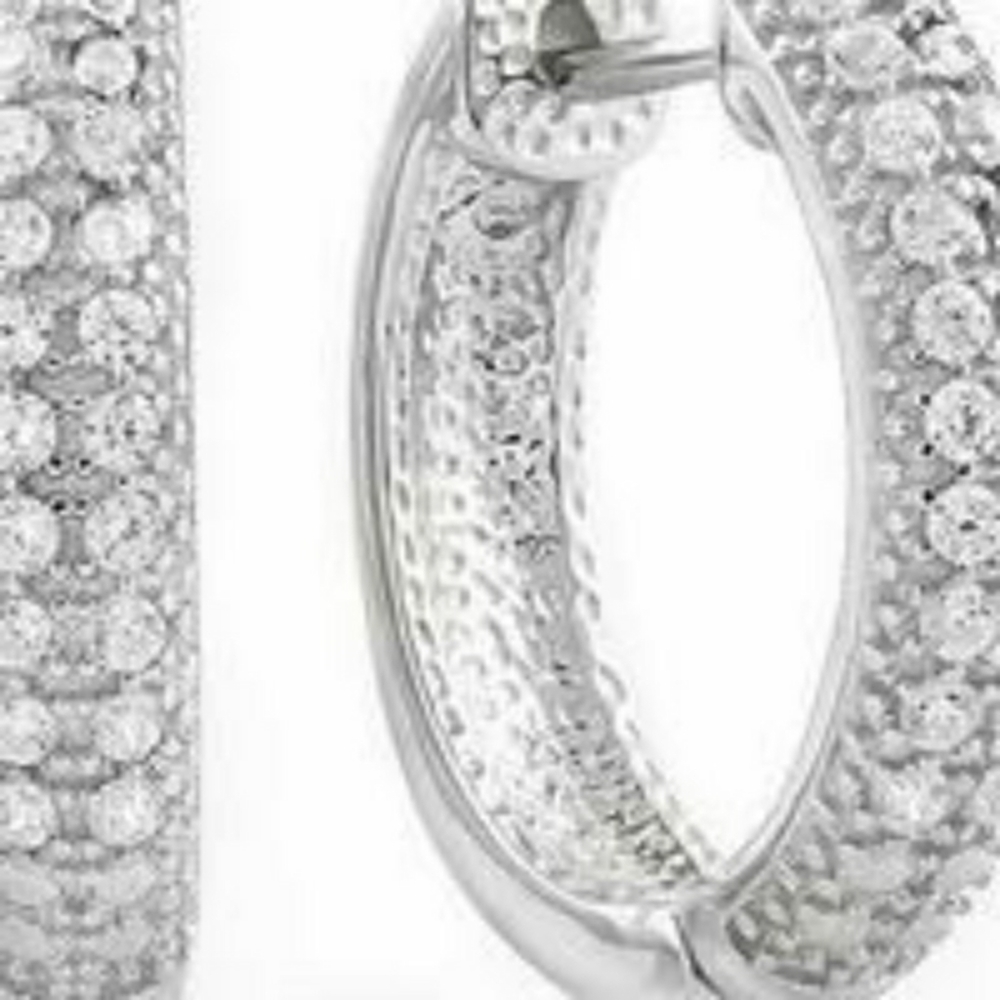 Genuine White Sapphire Earrings